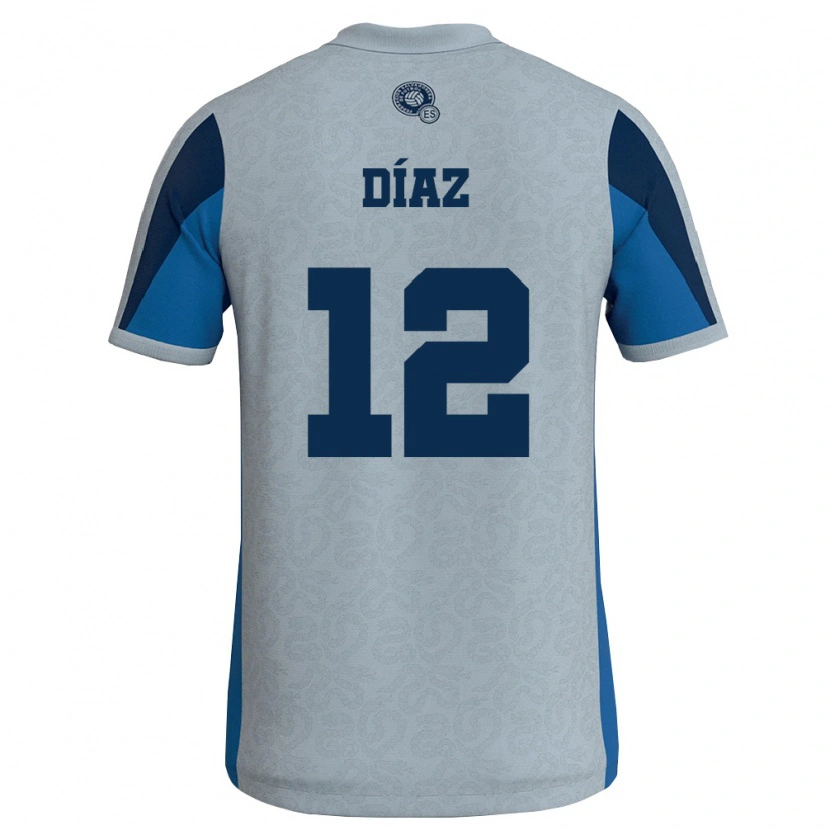 Danxen Män El Salvador Marcelo Díaz #12 Vit Himmelblå Bortatröja Matchtröjor 26-28 Tröjor T-Tröja