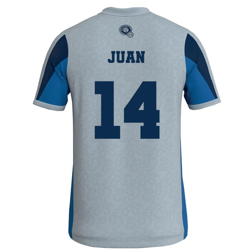 Danxen Män El Salvador Juan Sánchez #14 Vit Himmelblå Bortatröja Matchtröjor 26-28 Tröjor T-Tröja