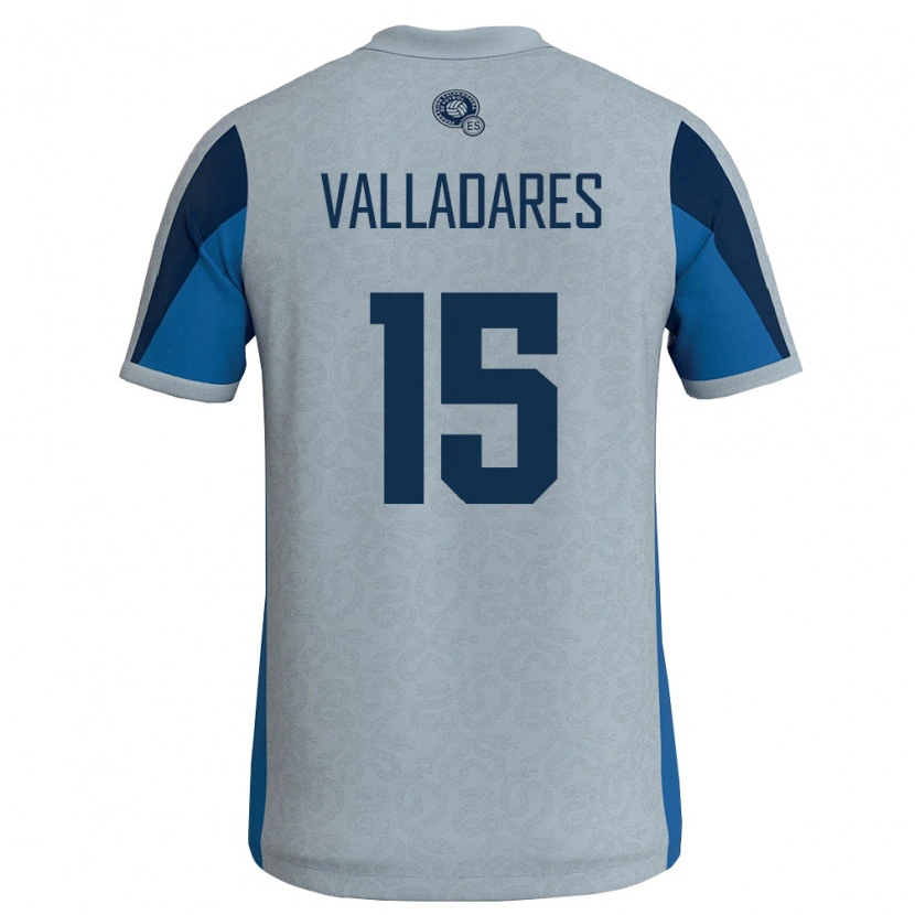 Danxen Män El Salvador Jefferson Valladares #15 Vit Himmelblå Bortatröja Matchtröjor 26-28 Tröjor T-Tröja