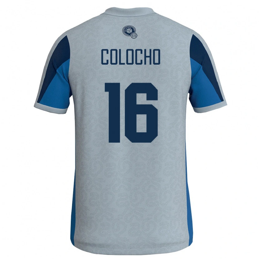 Danxen Män El Salvador Aiden Colocho #16 Vit Himmelblå Bortatröja Matchtröjor 26-28 Tröjor T-Tröja