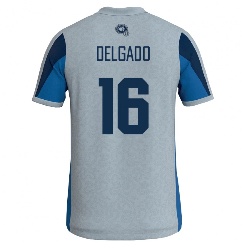 Danxen Män El Salvador Vasthy Delgado #16 Vit Himmelblå Bortatröja Matchtröjor 26-28 Tröjor T-Tröja