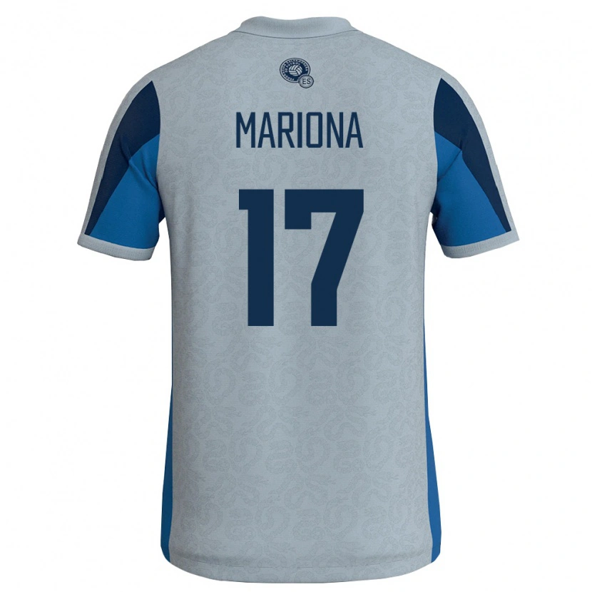 Danxen Män El Salvador Sergio Mariona #17 Vit Himmelblå Bortatröja Matchtröjor 26-28 Tröjor T-Tröja