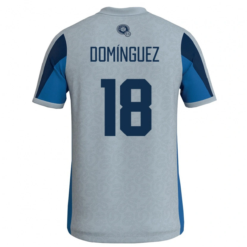 Danxen Män El Salvador Arturo Domínguez #18 Vit Himmelblå Bortatröja Matchtröjor 26-28 Tröjor T-Tröja