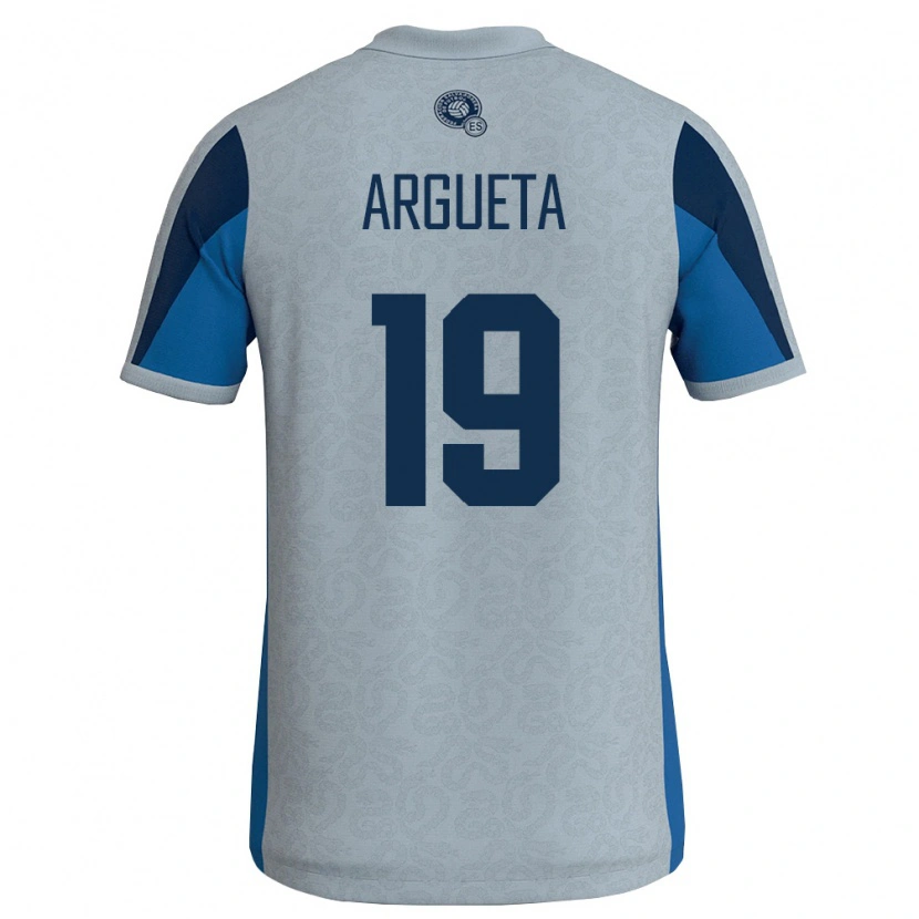 Danxen Män El Salvador Christopher Argueta #19 Vit Himmelblå Bortatröja Matchtröjor 26-28 Tröjor T-Tröja