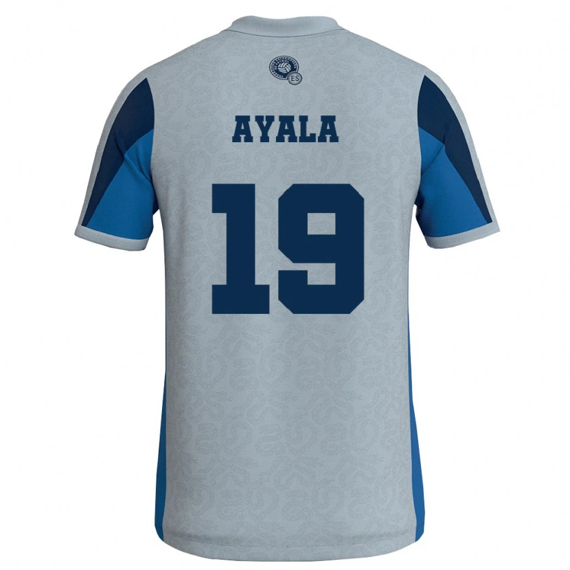 Danxen Män El Salvador Paolo Ayala #19 Vit Himmelblå Bortatröja Matchtröjor 26-28 Tröjor T-Tröja
