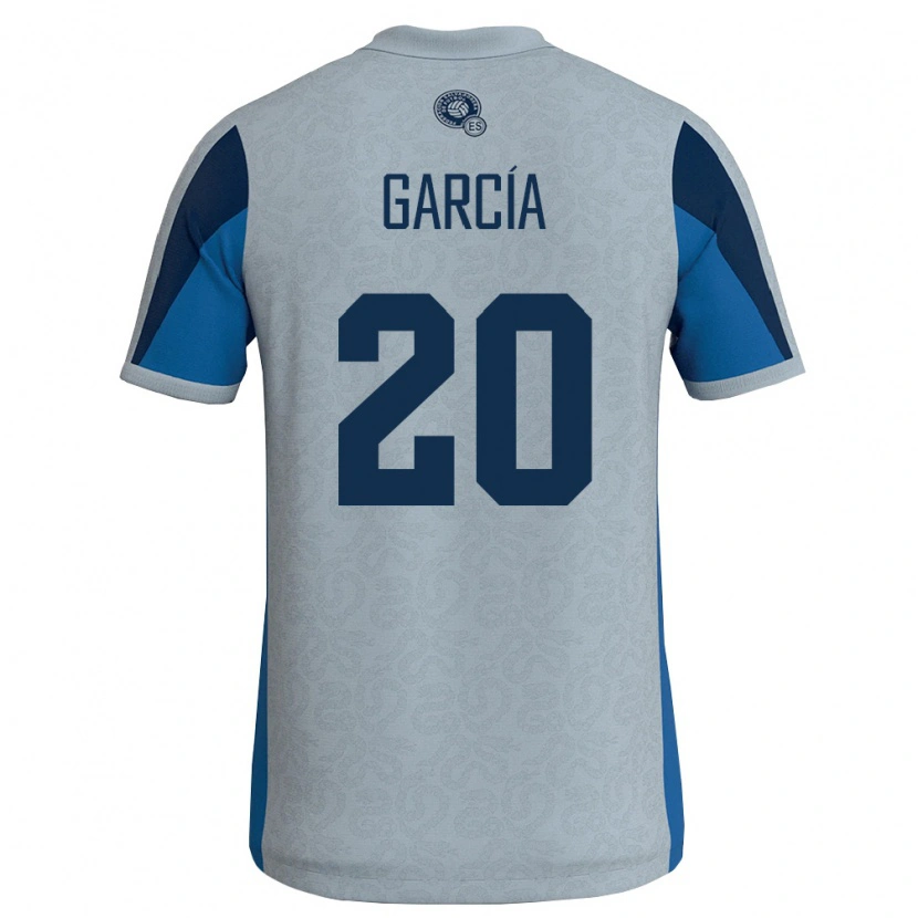 Danxen Män El Salvador Kevin García #20 Vit Himmelblå Bortatröja Matchtröjor 26-28 Tröjor T-Tröja