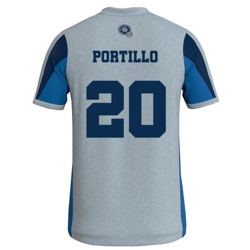 Danxen Män El Salvador Isaac Portillo #20 Vit Himmelblå Bortatröja Matchtröjor 26-28 Tröjor T-Tröja