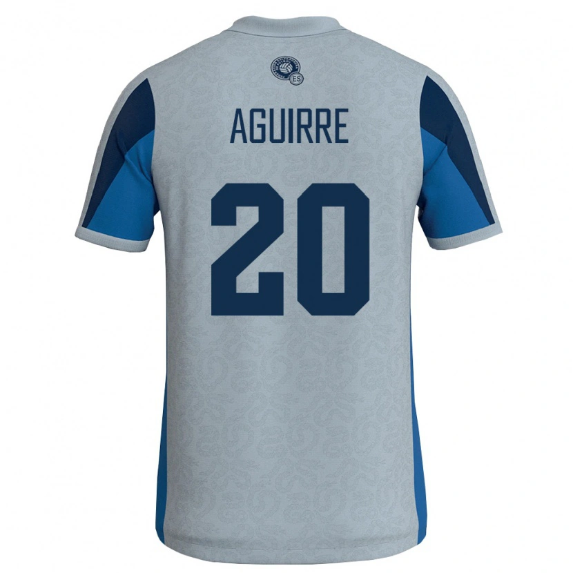 Danxen Män El Salvador Jonathan Aguirre #20 Vit Himmelblå Bortatröja Matchtröjor 26-28 Tröjor T-Tröja