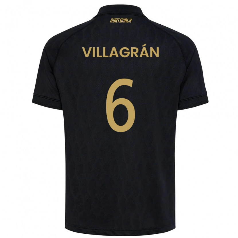 Danxen Män Gwatemala Williams Villagrán #6 Svart Himmelblå Vit Bortatröja Matchtröjor 26-28 Tröjor T-Tröja