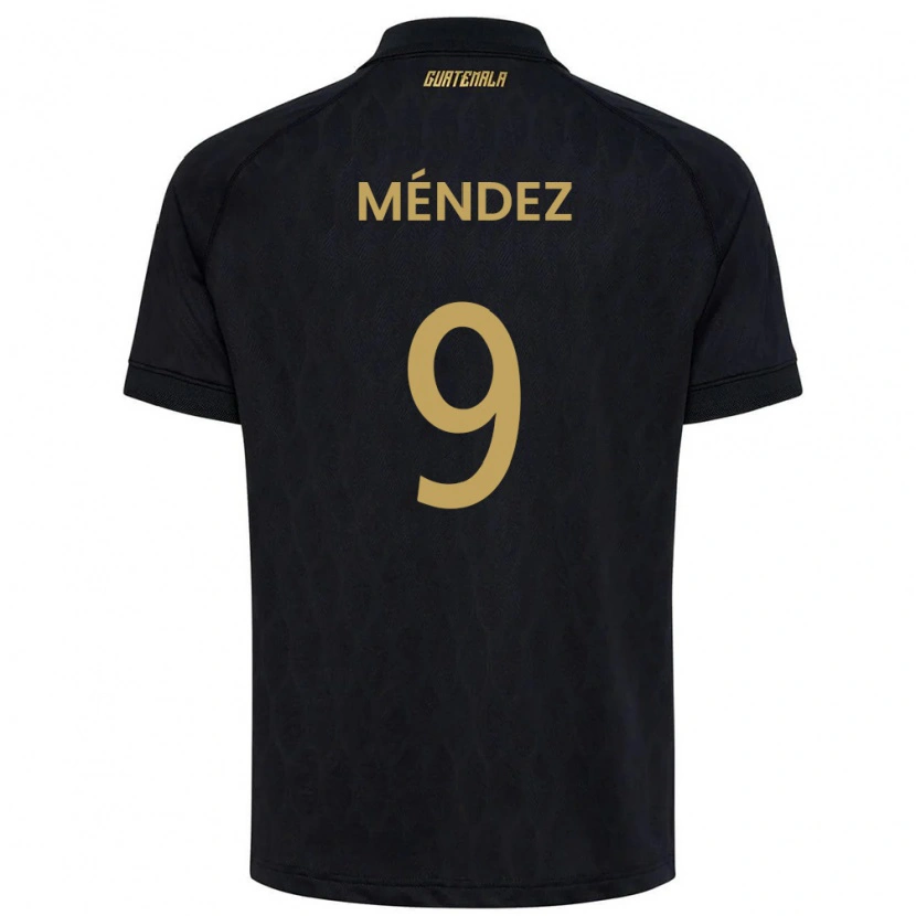 Danxen Män Gwatemala Daniel Méndez #9 Svart Himmelblå Vit Bortatröja Matchtröjor 26-28 Tröjor T-Tröja