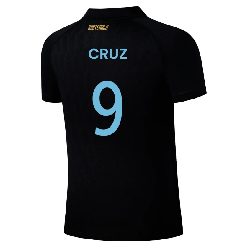 Danxen Män Gwatemala Celsa Cruz #9 Svart Himmelblå Vit Bortatröja Matchtröjor 26-28 Tröjor T-Tröja