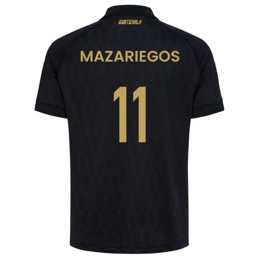 Danxen Män Gwatemala Jacob Mazariegos #11 Svart Himmelblå Vit Bortatröja Matchtröjor 26-28 Tröjor T-Tröja