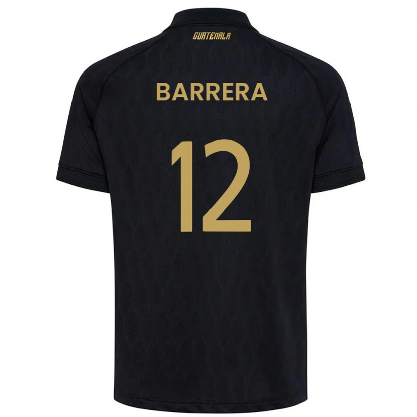 Danxen Män Gwatemala Rogelio Barrera #12 Svart Himmelblå Vit Bortatröja Matchtröjor 26-28 Tröjor T-Tröja