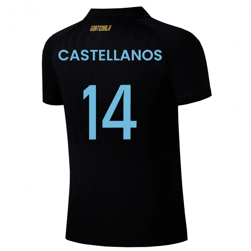 Danxen Män Gwatemala Jorge Castellanos #14 Svart Himmelblå Vit Bortatröja Matchtröjor 26-28 Tröjor T-Tröja