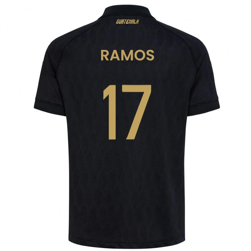 Danxen Män Gwatemala Julio Ramos #17 Svart Himmelblå Vit Bortatröja Matchtröjor 26-28 Tröjor T-Tröja