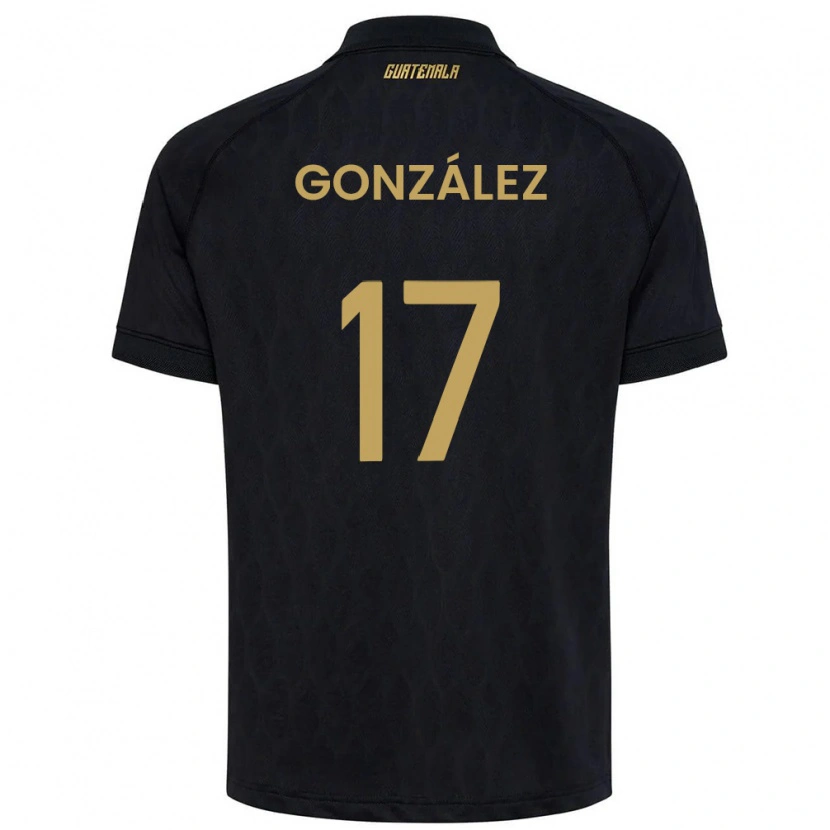 Danxen Män Gwatemala Jeffrey González #17 Svart Himmelblå Vit Bortatröja Matchtröjor 26-28 Tröjor T-Tröja