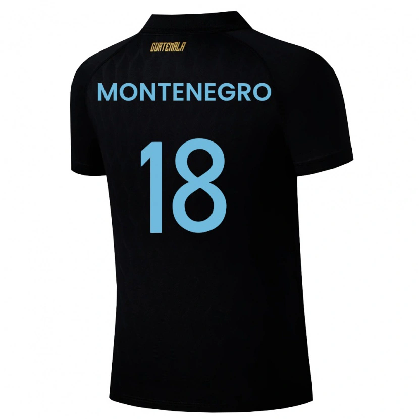 Danxen Män Gwatemala Vivian Montenegro #18 Svart Himmelblå Vit Bortatröja Matchtröjor 26-28 Tröjor T-Tröja