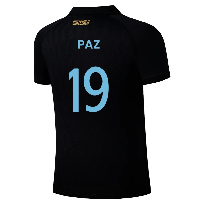 Danxen Män Gwatemala Vidal Paz #19 Svart Himmelblå Vit Bortatröja Matchtröjor 26-28 Tröjor T-Tröja