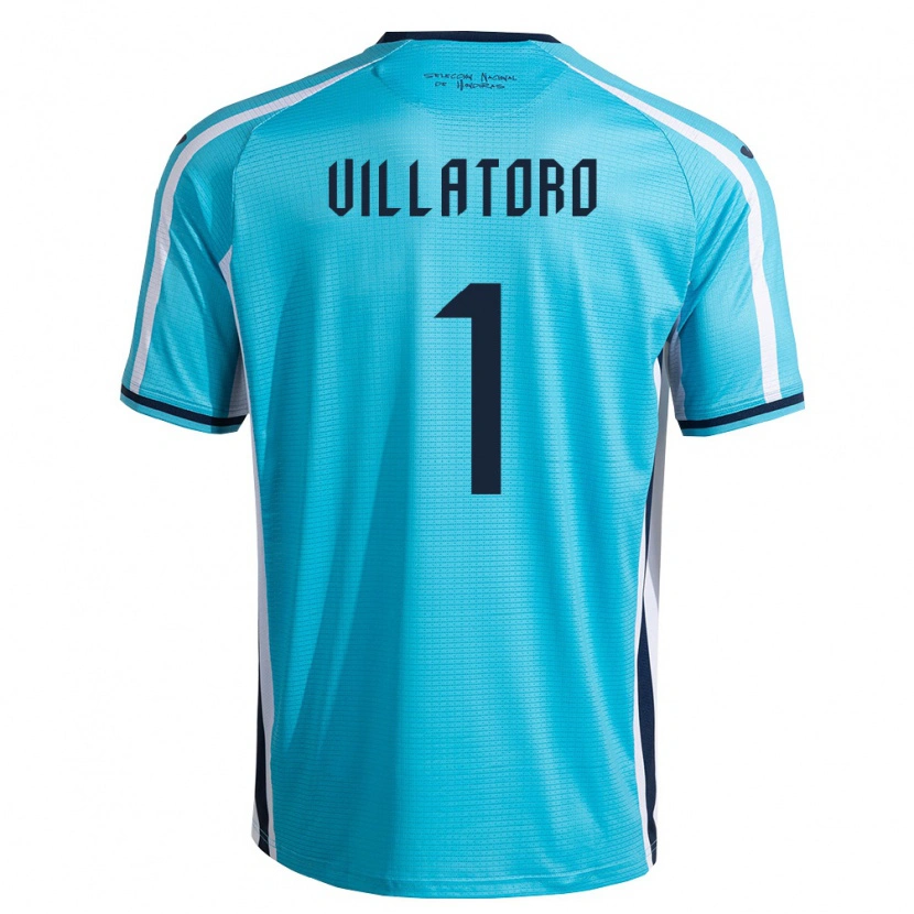 Danxen Män Honduras Raúl Villatoro #1 Himmelblå Marin Bortatröja Matchtröjor 26-28 Tröjor T-Tröja