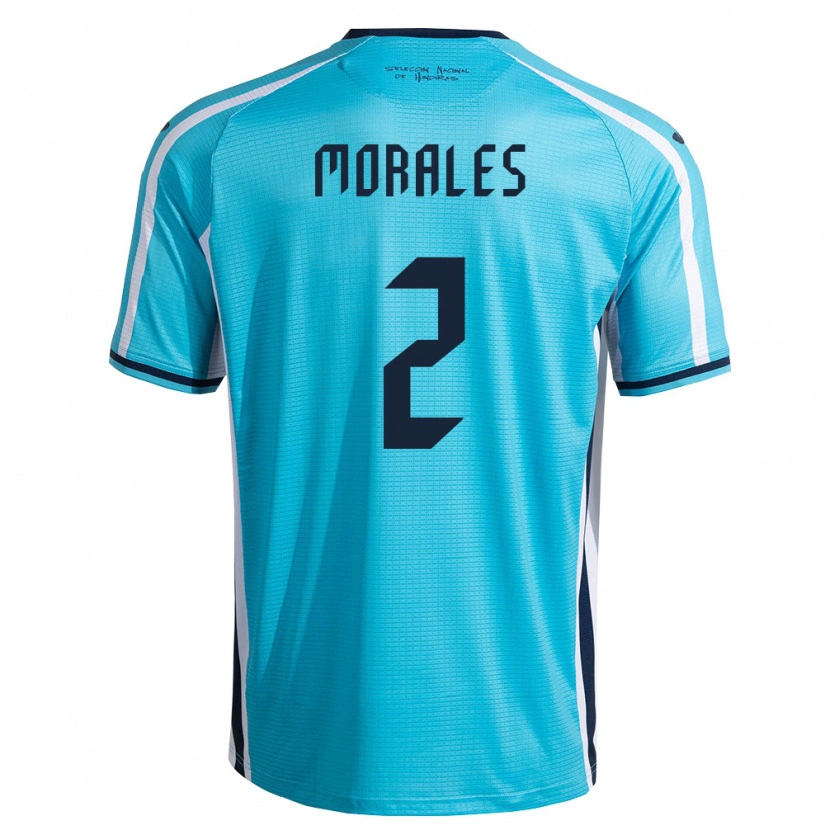 Danxen Män Honduras Yensel Morales #2 Himmelblå Marin Bortatröja Matchtröjor 26-28 Tröjor T-Tröja