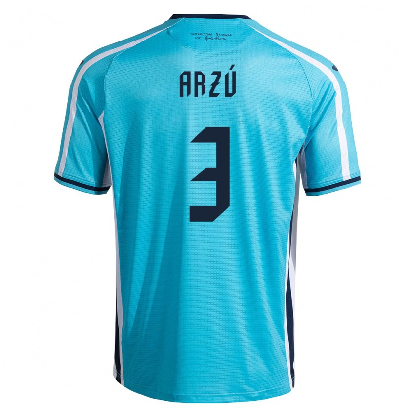 Danxen Män Honduras Denzel Arzú #3 Himmelblå Marin Bortatröja Matchtröjor 26-28 Tröjor T-Tröja