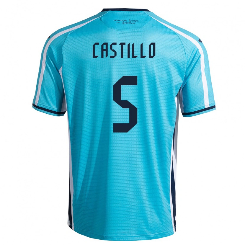 Danxen Män Honduras Jeferson Castillo #5 Himmelblå Marin Bortatröja Matchtröjor 26-28 Tröjor T-Tröja