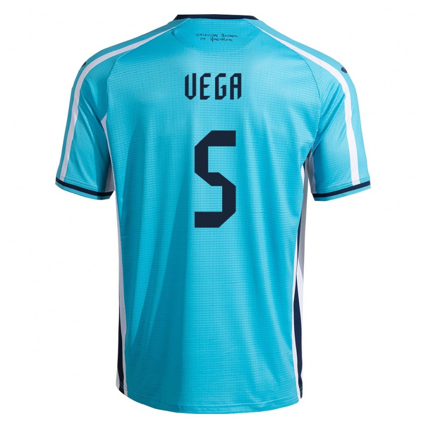 Danxen Män Honduras Luis Vega #5 Himmelblå Marin Bortatröja Matchtröjor 26-28 Tröjor T-Tröja