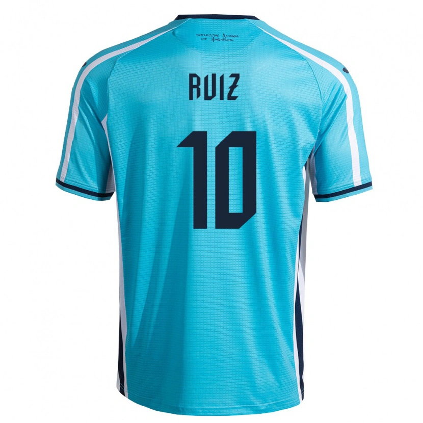 Danxen Män Honduras David Ruíz #10 Himmelblå Marin Bortatröja Matchtröjor 26-28 Tröjor T-Tröja