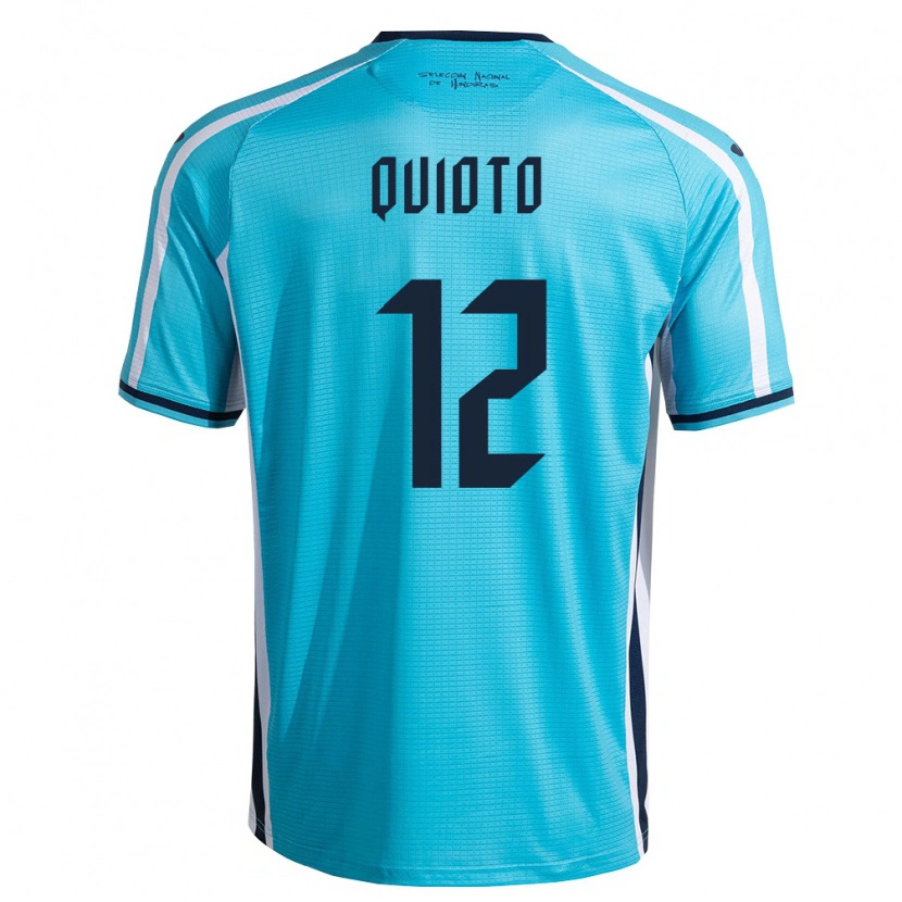 Danxen Män Honduras Romell Quioto #12 Himmelblå Marin Bortatröja Matchtröjor 26-28 Tröjor T-Tröja