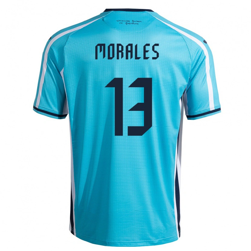 Danxen Män Honduras Maikol Morales #13 Himmelblå Marin Bortatröja Matchtröjor 26-28 Tröjor T-Tröja