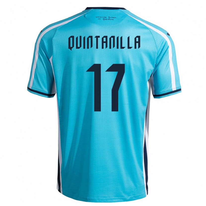 Danxen Män Honduras Jayson Quintanilla #17 Himmelblå Marin Bortatröja Matchtröjor 26-28 Tröjor T-Tröja