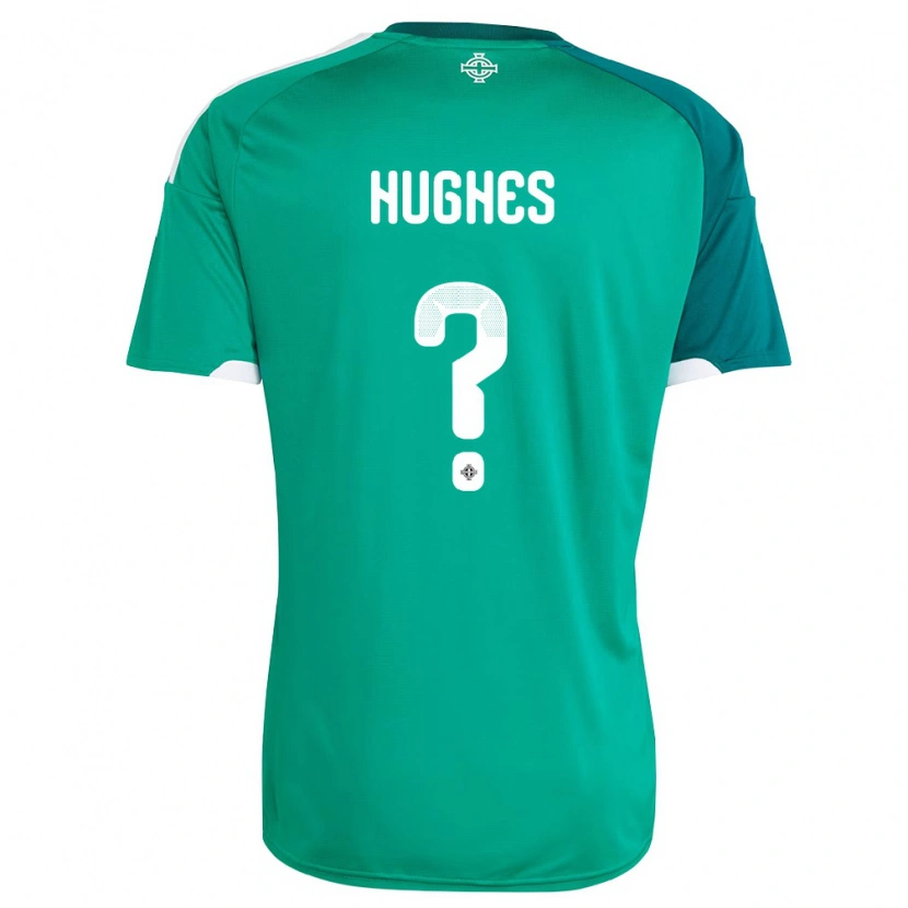 Danxen Kvinnor Nordirland Harry Hughes #0 Grön Vit Hemmatröja Matchtröjor 26-28 Tröjor T-Tröja