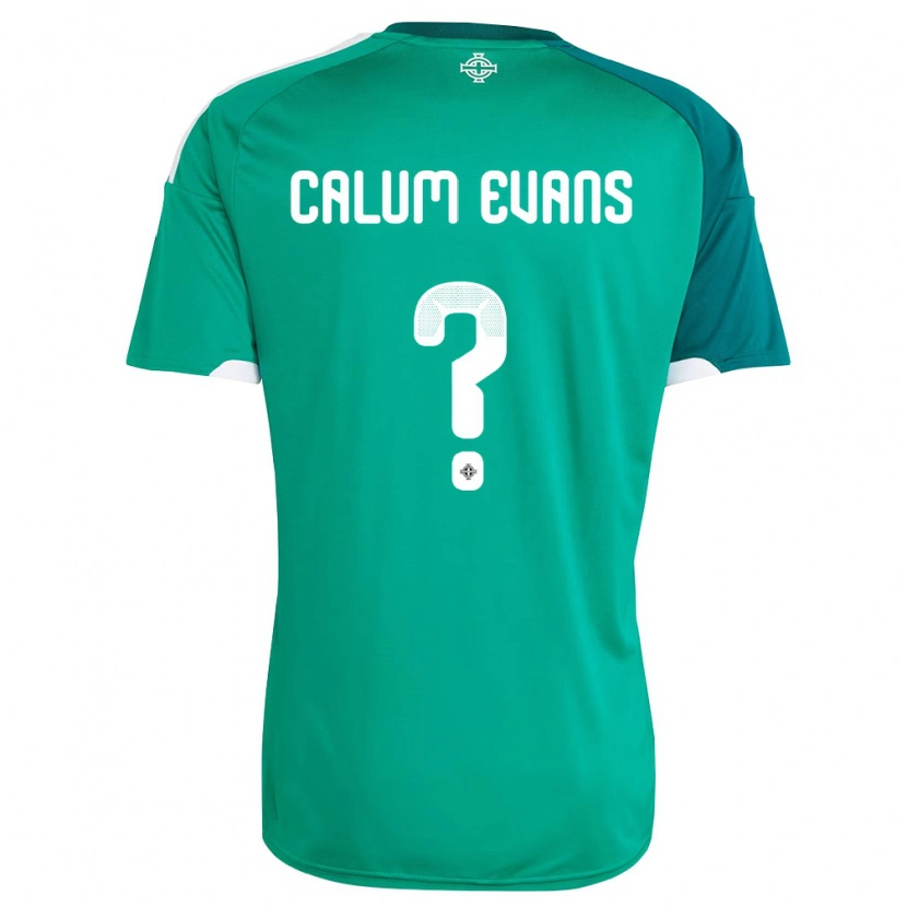 Danxen Kvinnor Nordirland Calum Evans #0 Grön Vit Hemmatröja Matchtröjor 26-28 Tröjor T-Tröja