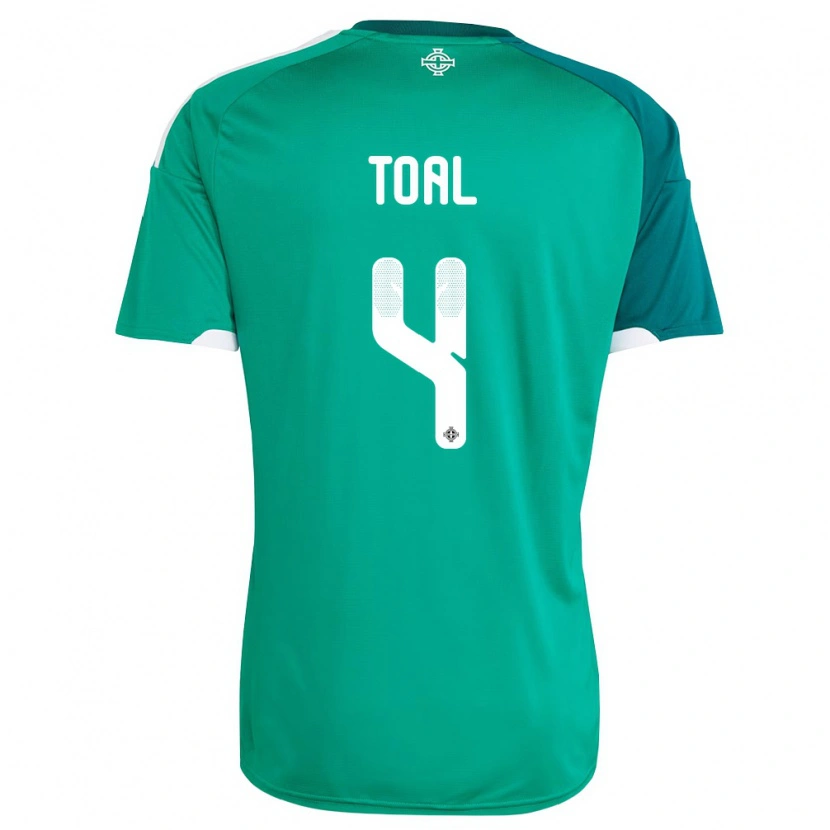 Danxen Kvinnor Nordirland Eoin Toal #4 Grön Vit Hemmatröja Matchtröjor 26-28 Tröjor T-Tröja