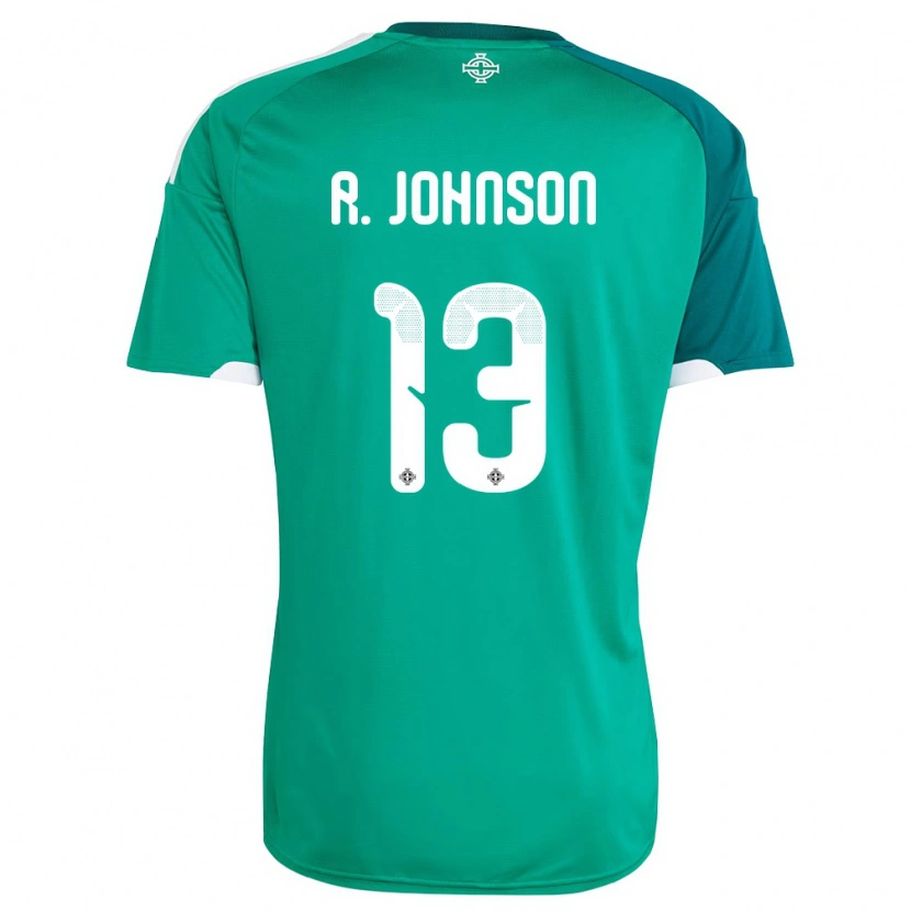 Danxen Kvinnor Nordirland Ryan Johnson #13 Grön Vit Hemmatröja Matchtröjor 26-28 Tröjor T-Tröja
