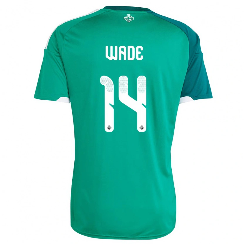 Danxen Kvinnor Nordirland Lauren Wade #14 Grön Vit Hemmatröja Matchtröjor 26-28 Tröjor T-Tröja