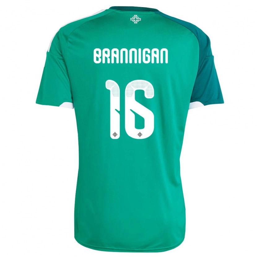 Danxen Kvinnor Nordirland Cole Brannigan #16 Grön Vit Hemmatröja Matchtröjor 26-28 Tröjor T-Tröja