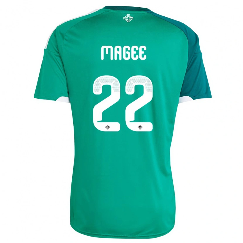 Danxen Kvinnor Nordirland Abbie Magee #22 Grön Vit Hemmatröja Matchtröjor 26-28 Tröjor T-Tröja