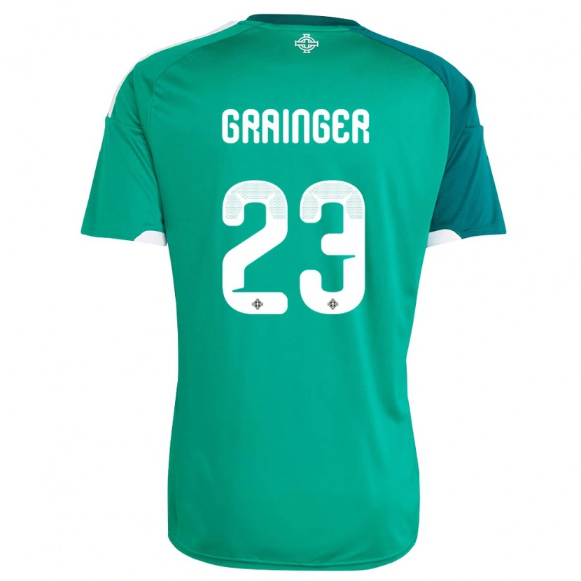 Danxen Kvinnor Nordirland Owen Grainger #23 Grön Vit Hemmatröja Matchtröjor 26-28 Tröjor T-Tröja