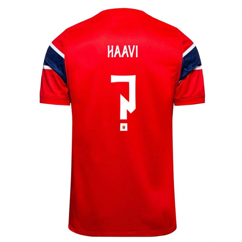 Danxen Kvinnor Norge Emilie Haavi #0 Röd Marin Vit Hemmatröja Matchtröjor 26-28 Tröjor T-Tröja