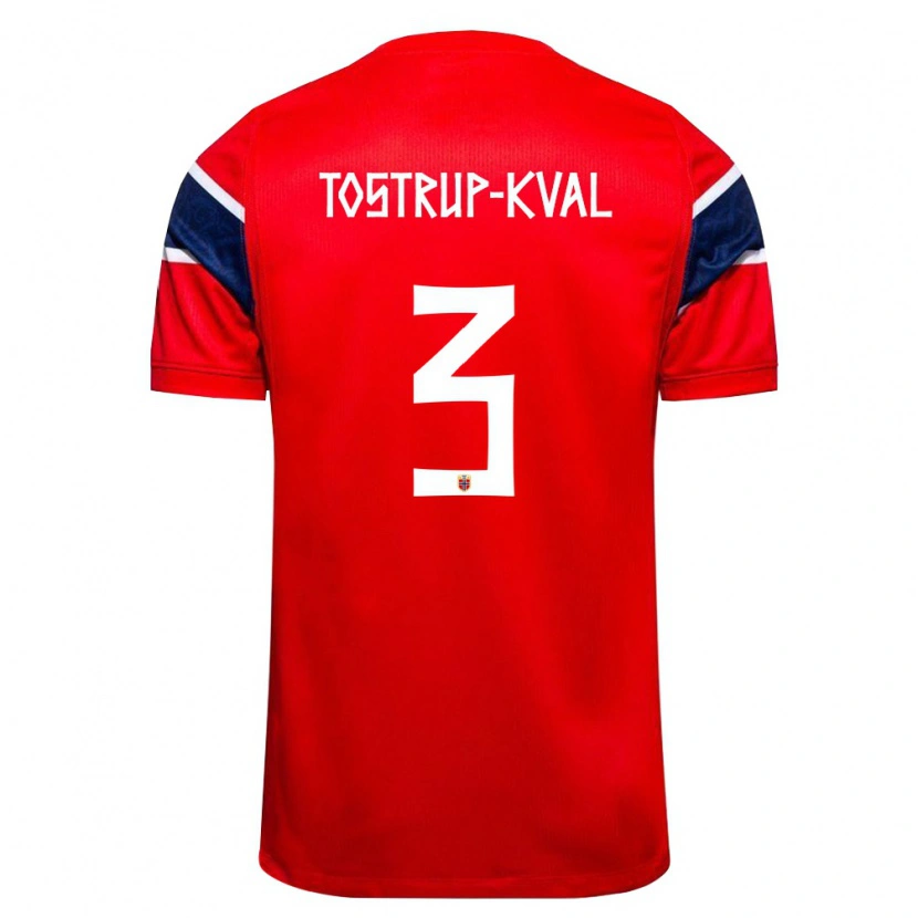 Danxen Kvinnor Norge Isac Tostrup-Kval #3 Röd Marin Vit Hemmatröja Matchtröjor 26-28 Tröjor T-Tröja