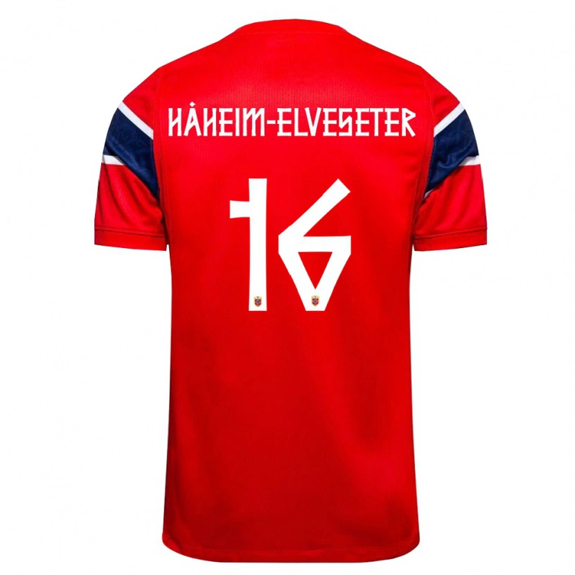 Danxen Kvinnor Norge Martin Håheim-Elveseter #16 Röd Marin Vit Hemmatröja Matchtröjor 26-28 Tröjor T-Tröja