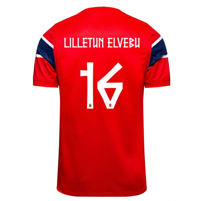 Danxen Kvinnor Norge Aleksander Lilletun Elvebu #16 Röd Marin Vit Hemmatröja Matchtröjor 26-28 Tröjor T-Tröja