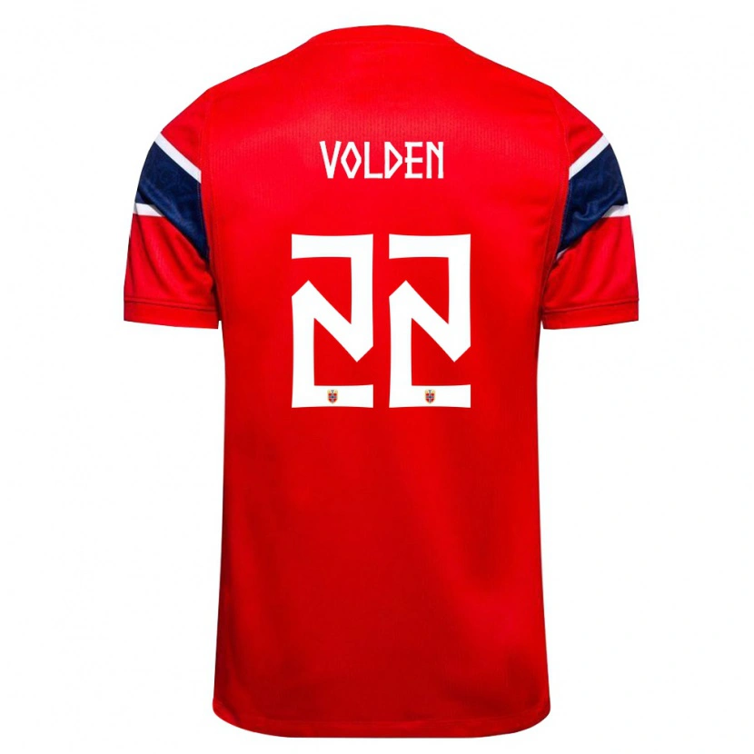 Danxen Kvinnor Norge Håkon Volden #22 Röd Marin Vit Hemmatröja Matchtröjor 26-28 Tröjor T-Tröja
