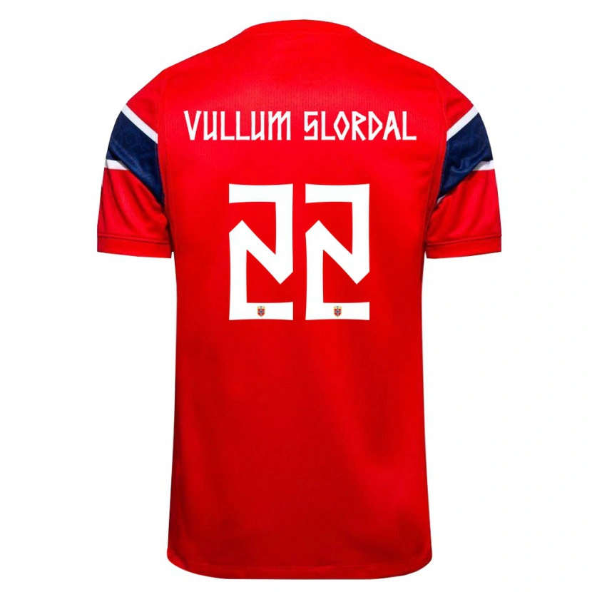 Danxen Kvinnor Norge Elias Slørdal #22 Röd Marin Vit Hemmatröja Matchtröjor 26-28 Tröjor T-Tröja