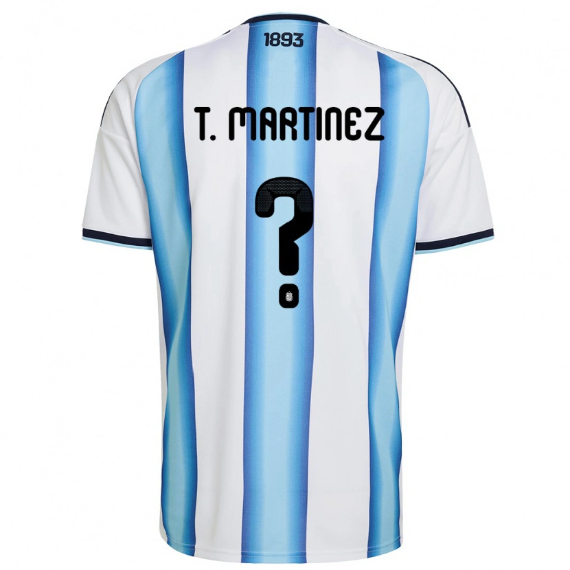 Danxen Kvinnor Argentina Tiziano Martinez #0 Vit Himmelblå Marin Hemmatröja Matchtröjor 26-28 Tröjor T-Tröja