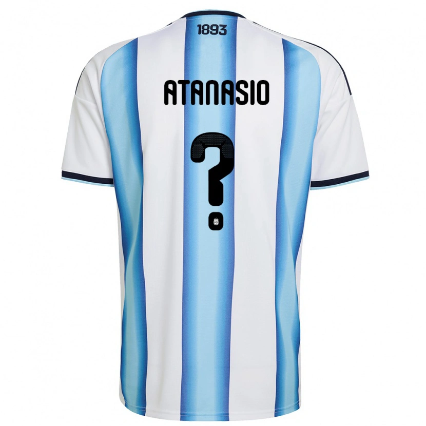 Danxen Kvinnor Argentina Nicolás Atanasio #0 Vit Himmelblå Marin Hemmatröja Matchtröjor 26-28 Tröjor T-Tröja