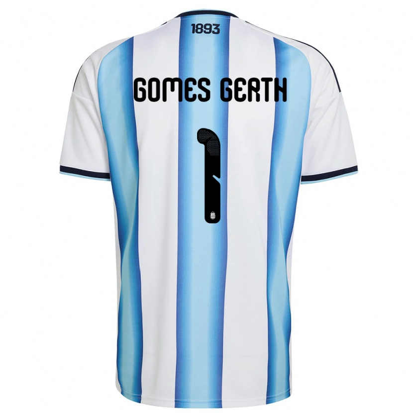 Danxen Kvinnor Argentina Federico Gomes Gerth #1 Vit Himmelblå Marin Hemmatröja Matchtröjor 26-28 Tröjor T-Tröja