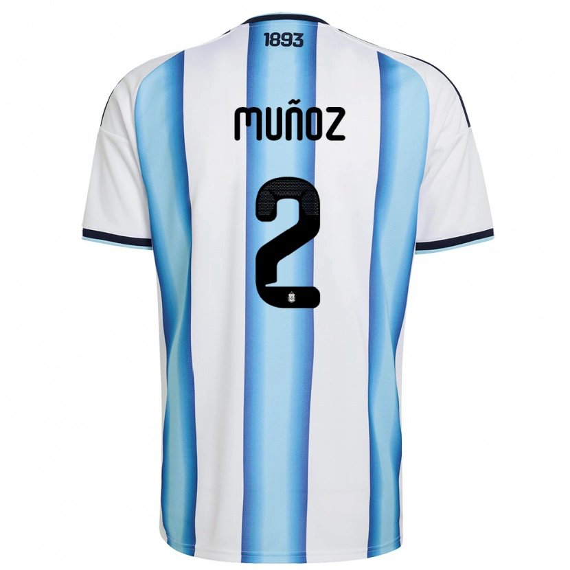 Danxen Kvinnor Argentina Luana Munoz #2 Vit Himmelblå Marin Hemmatröja Matchtröjor 26-28 Tröjor T-Tröja