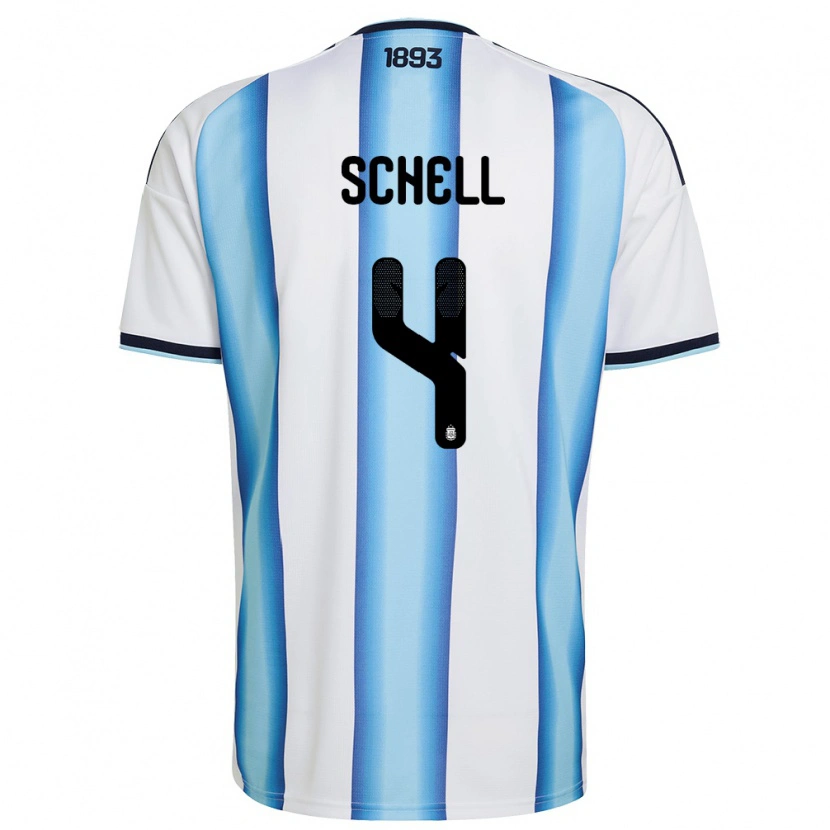 Danxen Kvinnor Argentina Sofia Schell #4 Vit Himmelblå Marin Hemmatröja Matchtröjor 26-28 Tröjor T-Tröja